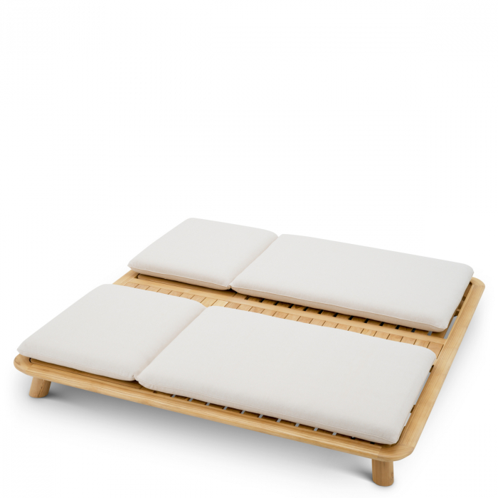 Sezlong, Weston, dublu, tec natur, Dimensiuni: L. 210 | W. 216 | max H. 96 | SD. 125 | SW. 87 | SH. 35   [3]