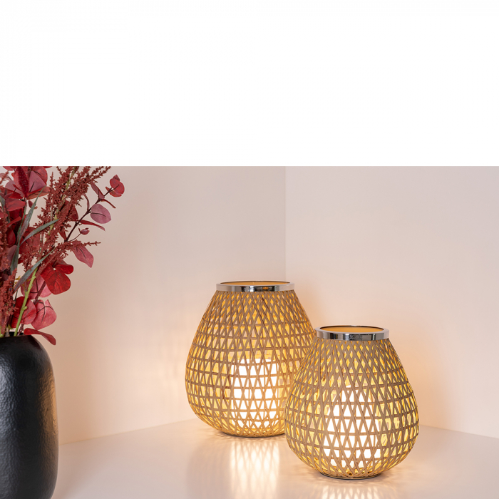 SHONA, Felinar fără sticlă, vopsit în câmp electrostatic, neted, culoare argintie, natural, L. 26 cm, l. 26 cm, H 27,5 cm, D 26 cm [6]