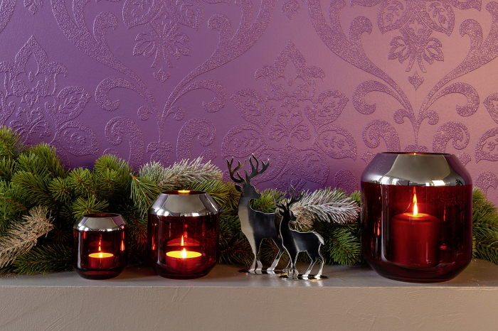 SMILLA, Suport de tea lights din sticlă, rosu, h.14 cm, d.12 cm [4]