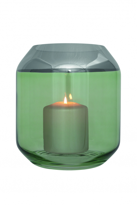 SMILLA, Suport de tea lights din sticlă, Vază, verde deschis, h.20 cm, d.18 cm [3]