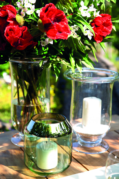 SMILLA, Suport de tea lights din sticlă, Vază, verde deschis, h.20 cm, d.18 cm [7]