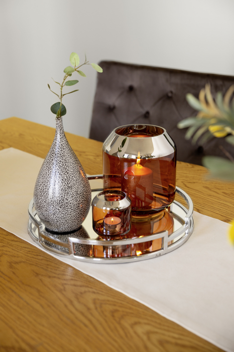 SMILLA, Suport lumânare, Sticlă, maro, H.20cm,D.18cm [5]