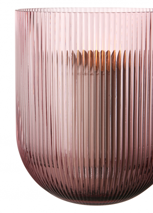 SOLARI, Vază, Suport lumânare, Sticlă, roz trandafir, h.19 cm, d.16 cm [3]