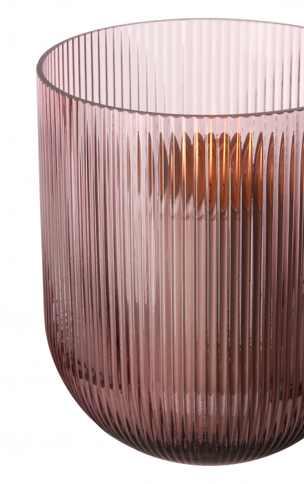 SOLARI, Vază, Suport lumânare, Sticlă, roz trandafir, h.19 cm, d.16 cm [4]