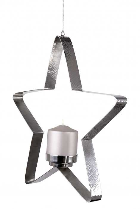 STACEY, Suport lumânare, suspendat, inox, d.40 cm [6]