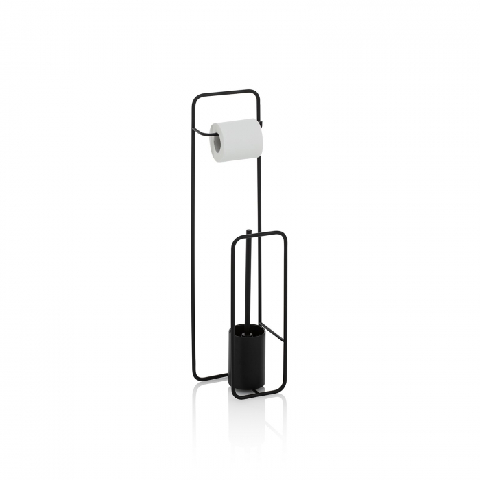 Stand pentru toaleta GUMI, Metal, Negru, 17.5x15x73 cm [2]