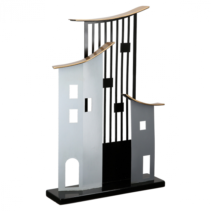 Stand relief, Casa, Metropolitan, Metal, negru, gri, PU 1, L. 8 cm, L. 31 cm, H. 47,5 cm [2]