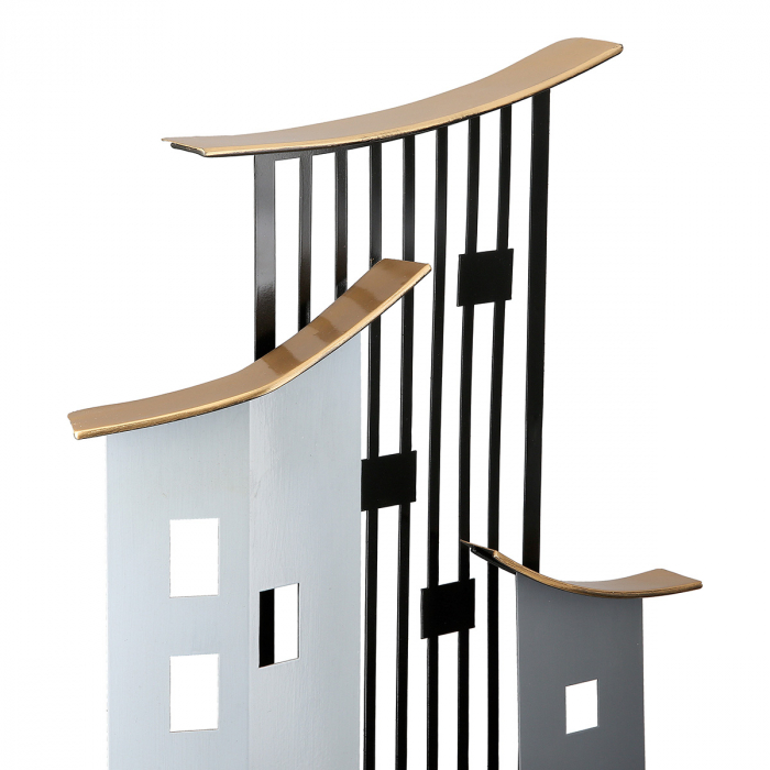 Stand relief, Casa, Metropolitan, Metal, negru, gri, PU 1, L. 8 cm, L. 31 cm, H. 47,5 cm [3]