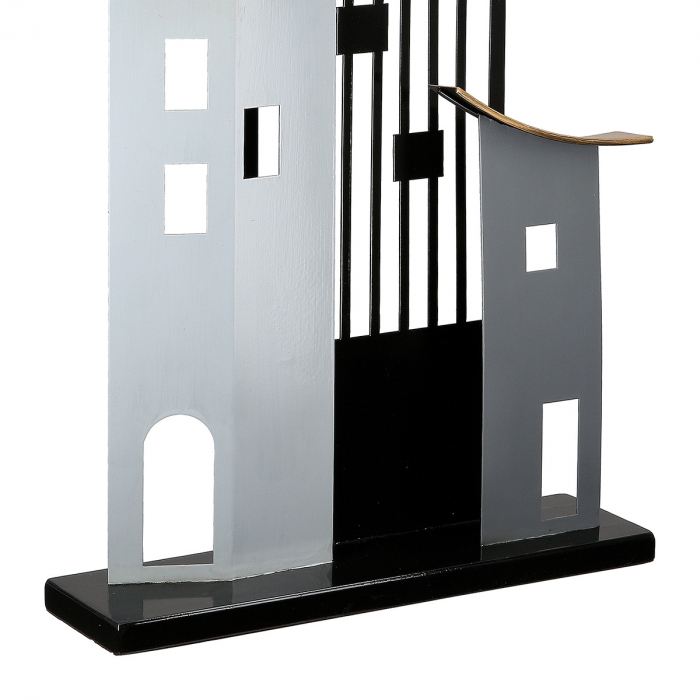 Stand relief, Casa, Metropolitan, Metal, negru, gri, PU 1, L. 8 cm, L. 31 cm, H. 47,5 cm [4]