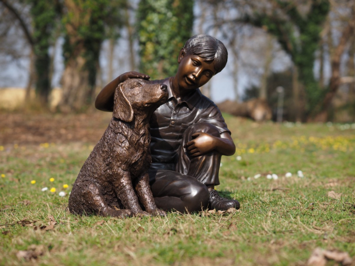Statuie bronz, Băiat cu câine [5]