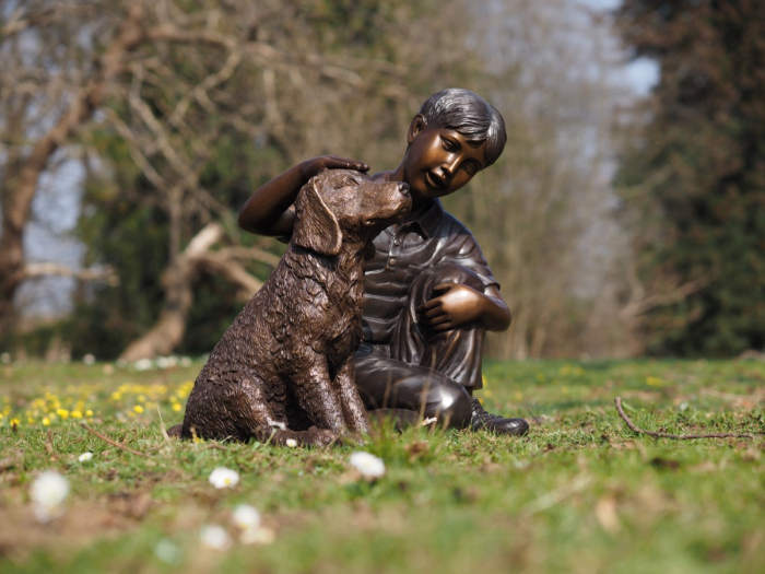 Statuie bronz, Băiat cu câine [8]