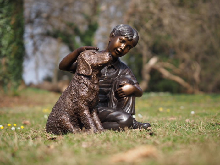 Statuie bronz, Băiat cu câine [4]