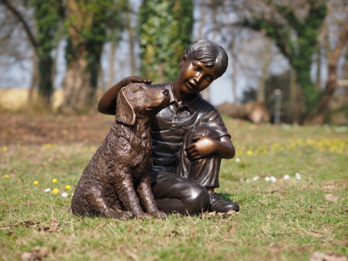 Statuie bronz, Băiat cu câine [6]