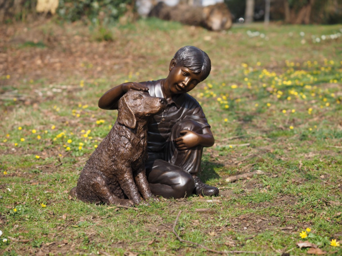 Statuie bronz, Băiat cu câine [3]