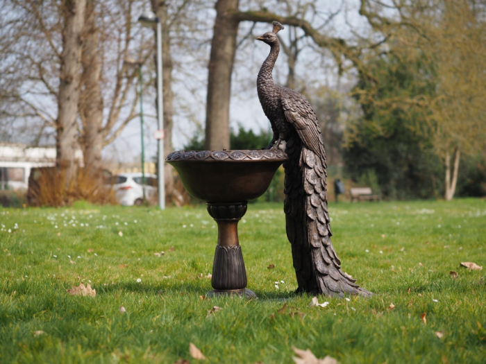 Statuie bronz, Păun pe vază [3]