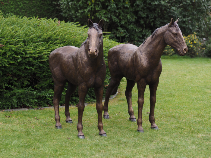 Statuie cuplu de cai, Bronz, 128 X 35 X 125 cm [2]