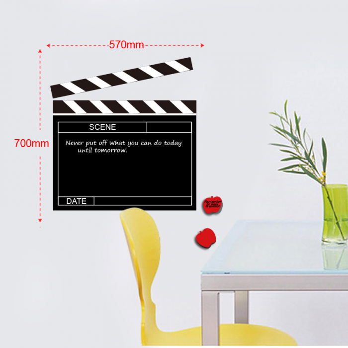 Sticker decorativ de perete Ciak, plastic, alb/negru, 57X70 cm [4]