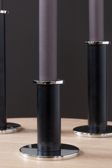 STRATO, Suport lumânare, vopsit cu pulbere neagră, nichel, h. 24 cm [10]