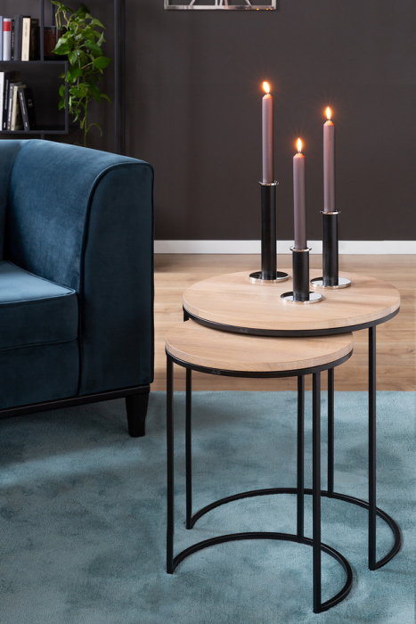 STRATO, Suport lumânare, vopsit cu pulbere neagră, nichel, h. 24 cm [8]