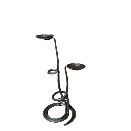 Suport 2 lumanari otel MONETA, otel, 45x20x30 cm [2]