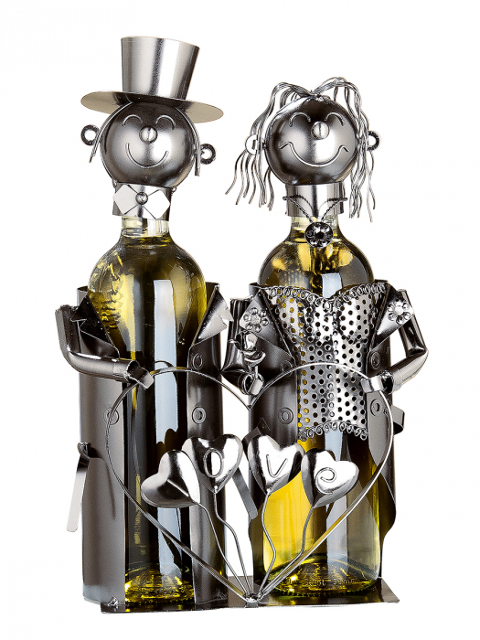 Suport 2 sticle, HONEYMOON, placat cu nichel, 23x17x26 cm [2]