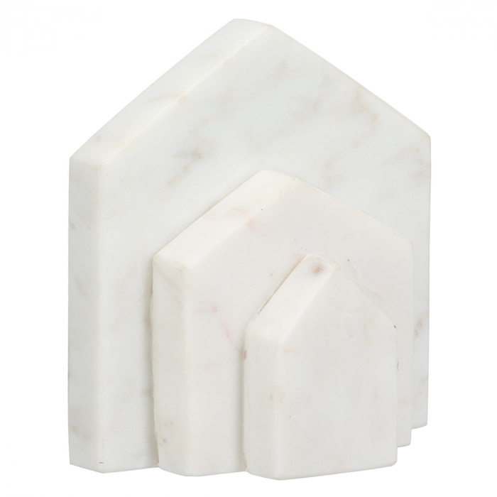 Suport cărți, Casă, Casa, Marmură, crem, alb, PU 4, L. 5 cm, L. 11 cm, H. 12 cm [2]