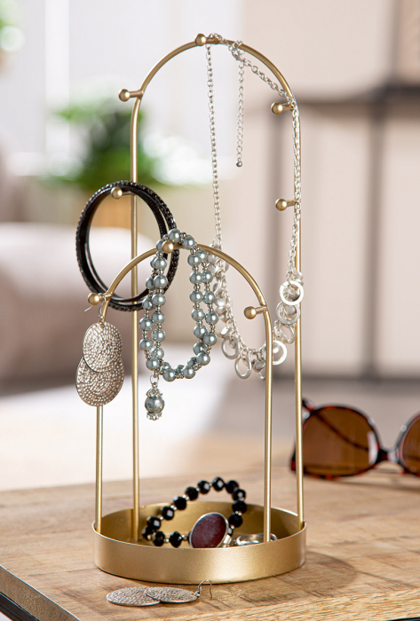 Suport de bijuterii, Modern, Metal, auriu, PU 3, L. 13 cm, L. 13 cm, H. 30,5 cm [5]