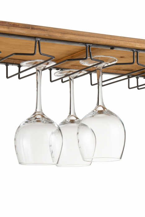 Raft de perete For Wine, Lemn/Metal, Natural, 68x27x124 cm [6]