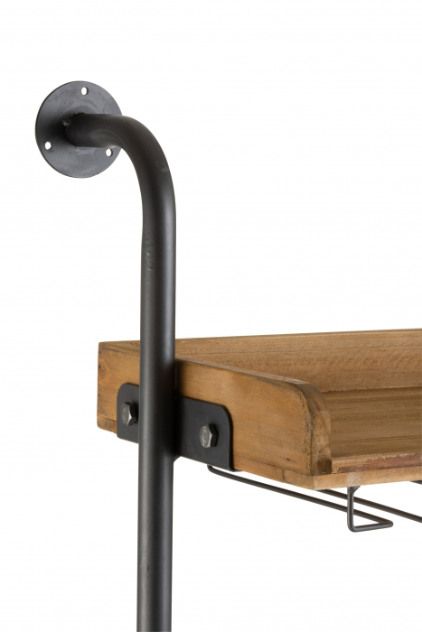 Raft de perete For Wine, Lemn/Metal, Natural, 68x27x124 cm [5]