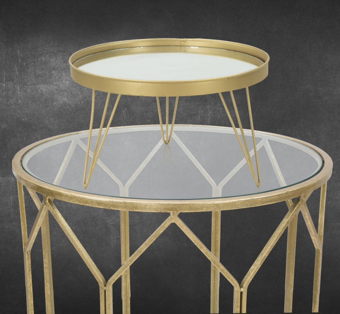 Suport decorativ Glam, fier/oglinda, auriu, 36.5X22 cm [7]