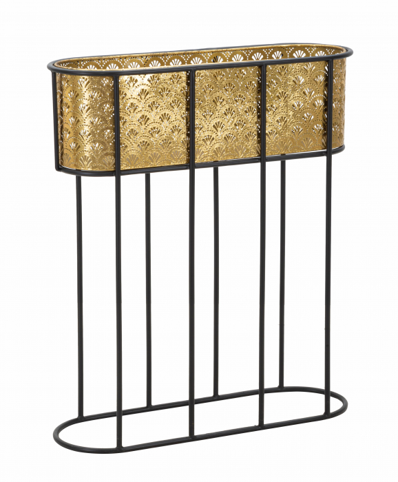 Suport flori Oval, Fier, Auriu/Negru, 70x60x20 cm [7]