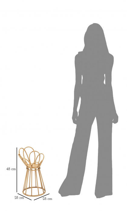 Suport ghiveci PANAMA TOWER, Maro, Fier/Ratan sintetic, 48x28x28 cm [7]