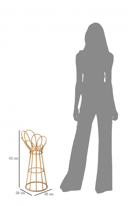 Suport ghiveci PANAMA TOWER, Maro, Fier/Ratan sintetic, 62x28x28 cm [7]