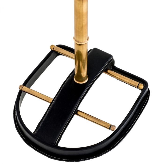 Suport haine, McKinsey piele neagră, finisaj din alamă cu aspect vintage [3]