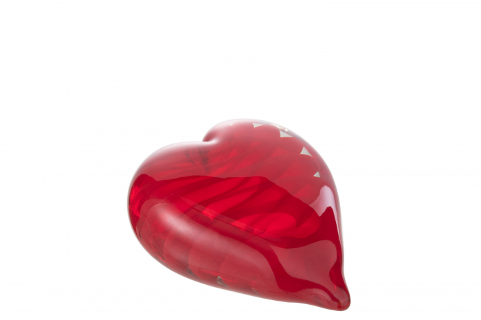 Suport hartie Heart , Sticla, Transparent/Rosu, 8x4x10 cm [2]