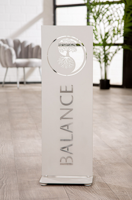 Suport în relief, dreptunghiular, motiv Yin & Yang, Metal, gri, gri deschis, PU 2, L. 24 cm, l. 24 cm, H 72 cm [3]