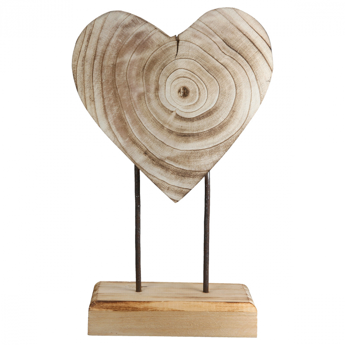 Suport în relief, Inimă, Lemn, culori naturale, PU 2, L. 9 cm, L. 28 cm, H 44 cm [3]