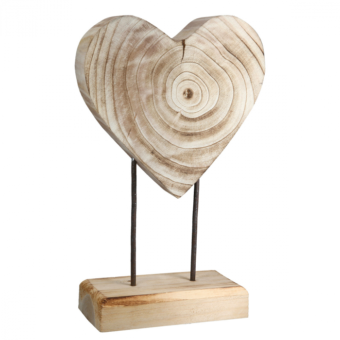 Suport în relief, Inimă, Lemn, culori naturale, PU 2, L. 9 cm, L. 28 cm, H 44 cm [2]
