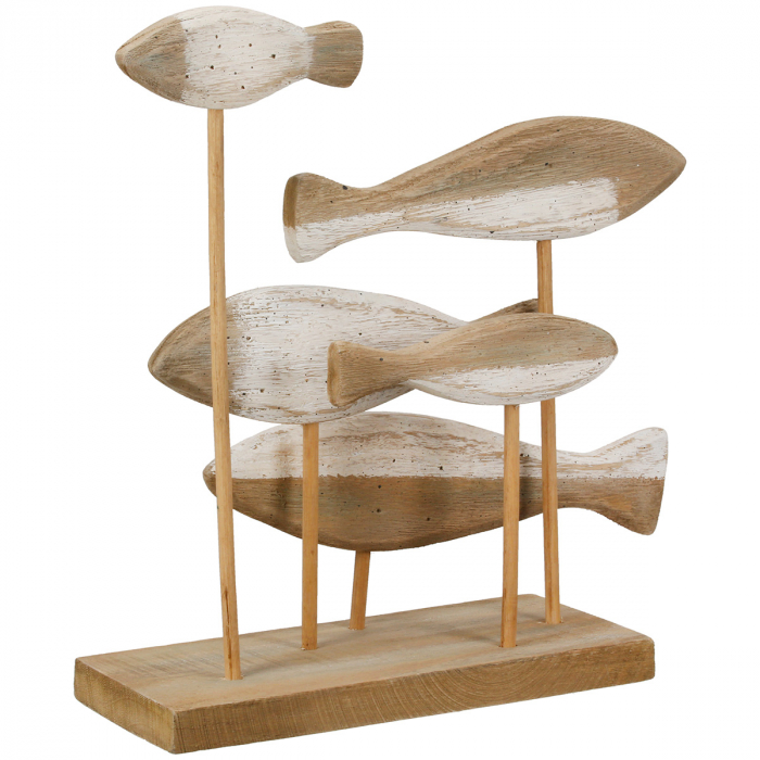 Suport în relief, Pește, Lemn, culori naturale, PU 2, L. 10 cm, L. 33 cm, H 30 cm [3]