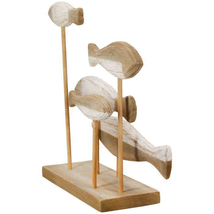Suport în relief, Pește, Lemn, culori naturale, PU 2, L. 10 cm, L. 33 cm, H 30 cm [4]