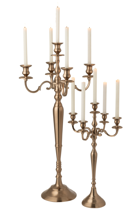 Suport lumanare aluminiu, auriu /roz L | L 47X l 47X H 98 cm [3]