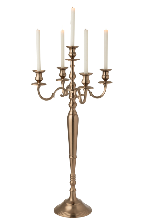 Suport lumanare aluminiu, auriu /roz L | L 47X l 47X H 98 cm [2]