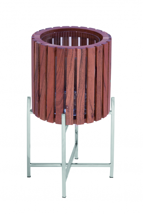 Suport lumanare BERKLEY, Lemn/Otel, Maro/Argintiu, 43x22 cm [2]