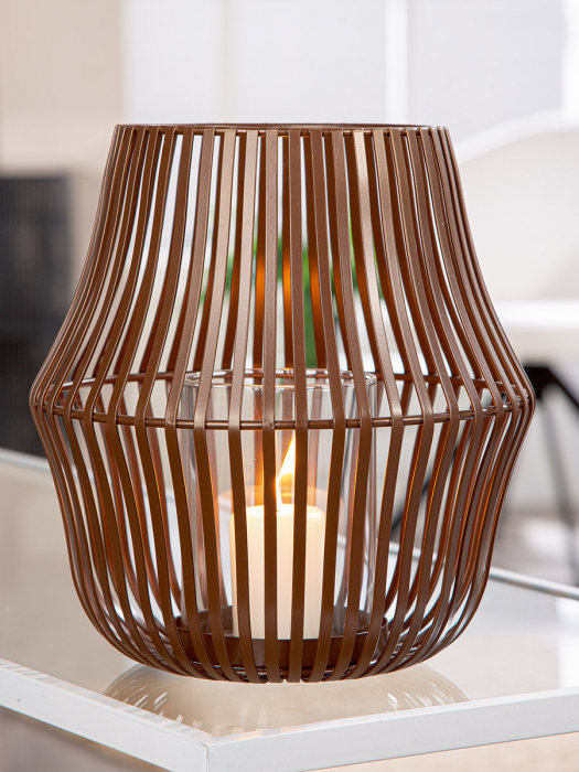 Suport lumanare, Bologna, Metal, maro închis, PU 4, H. 21,5 cm, D. 19,5 cm [4]