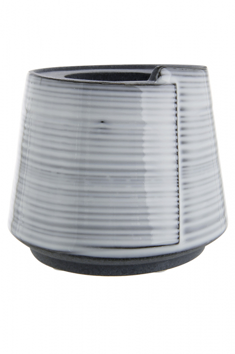 Suport lumanare, ceramica, gri, 11x9x11 cm [2]