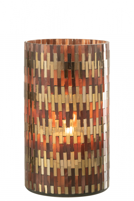 Suport lumanare Chic, Sticla, Maro, 13x13x23 cm [2]