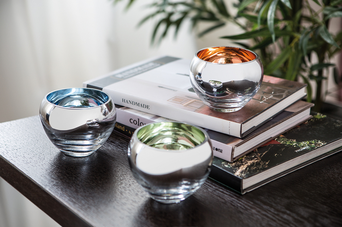 Suport lumanare COLORE, sticla, 9x12 cm [1]