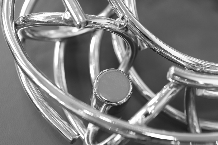 Accesoriu Suport lumanare Corona, Otel inoxidabil, Argintiu, 10.5x6x10.50 cm [2]