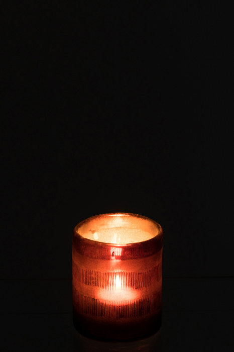 Suport lumanare Cylinder, Sticla, Maro, 8x8x9 cm [3]
