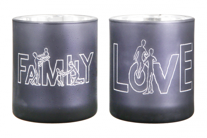 Suport lumanare de sticla Family Set 2 [2]